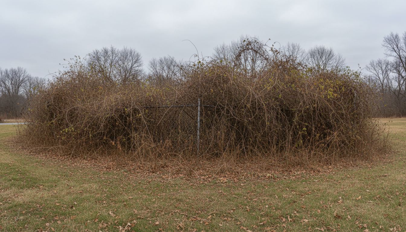 Before Fence line restoration — buried fence row cleared in Russell Township